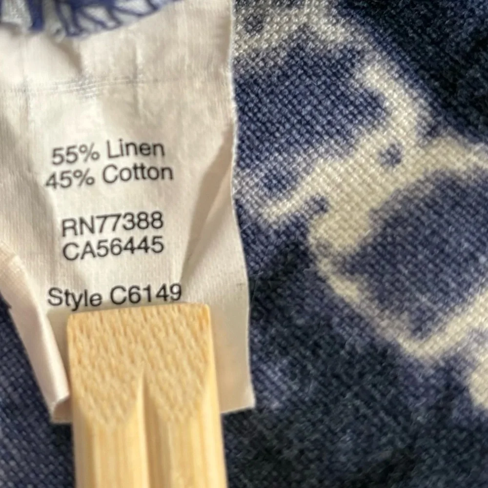 J.Crew Linen Blend Blue White Tie Dye Chain 4.5” Shorts Pockets Women’s size 8‎